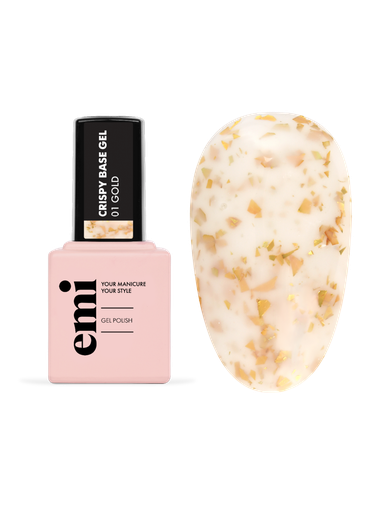 [CRBGG9] E.MiLac Crispy Base Gel #01 Gold, 9 ml.