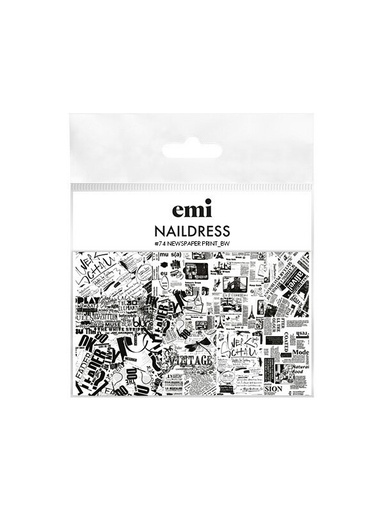 [NDS120] Naildress Slider Design #74 Newspaper print _bw