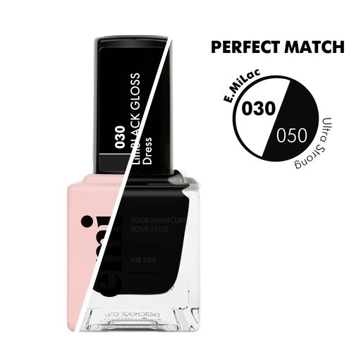 [12359] E.MiLac Black Gloss #030 & Ultra Strong NP Little Black Dress #050