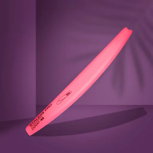Slanted plastic nail file, crescent (base) Staleks Pro Expert 40 (Lima de uñas de plástico inclinada, media luna)