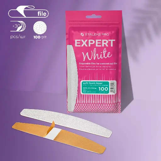 [DFE-40-100W] DISPOSABLE WHITE FILES FOR CRESCENT NAIL DILE ON A DFE-40-100W